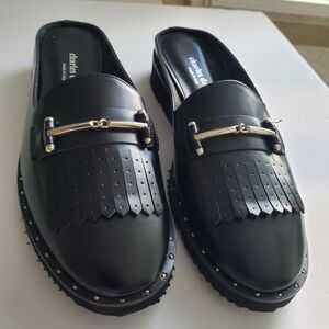 Charles David Black Men's Slip-On Loafers with Silver Accents
